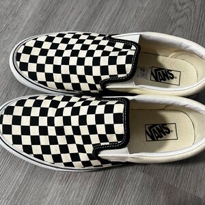 Vans Black and White Checkerboard Slip-Ons